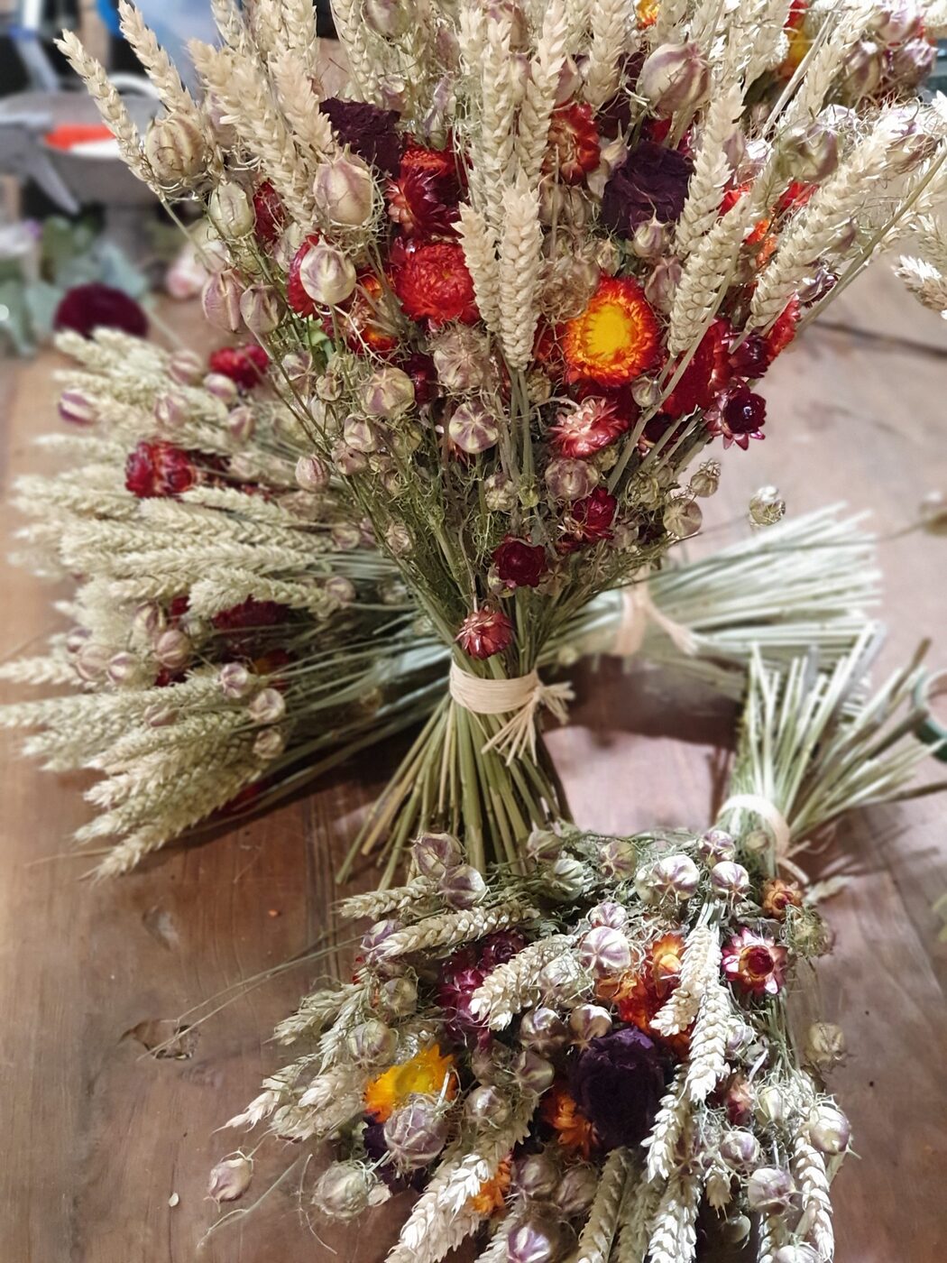 Bouquet bel automne fleurs séchées